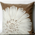 White Daisy Flower Pillow