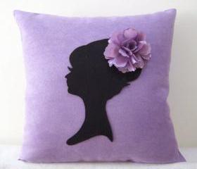 Corner Daisy Purple Flower Pillow