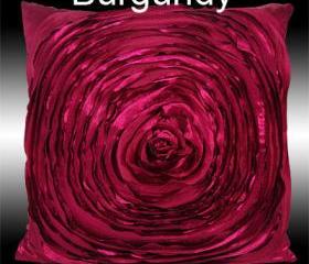 Red Rose Flower Pillow