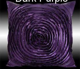 Dark Purple Flower Pillow