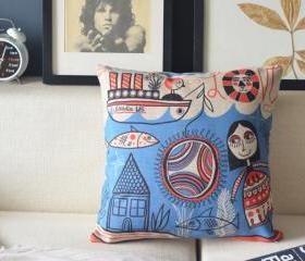Handmade Sea Fish Linen Cusion Pillow