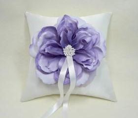 Purple Rose Wedding Flower Pillow