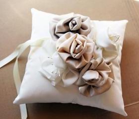 Three Rose Flower Wedding Pillow