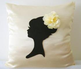 Yellow Daisy Beige Flower Pillow