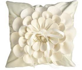 White Bowknot Flower Pillow