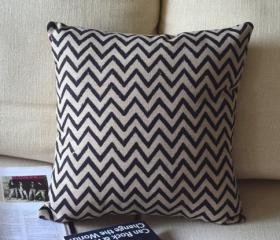 Black Zigzag Pillow - Chevron Pillow Cover