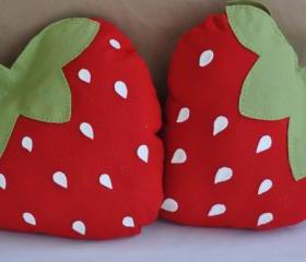 Red Strawberry Pillow