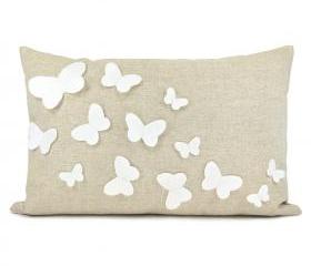White Bowknots Fabric Pillow