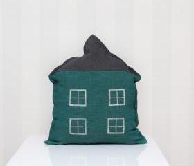 Turquoise Home Painting Pillow